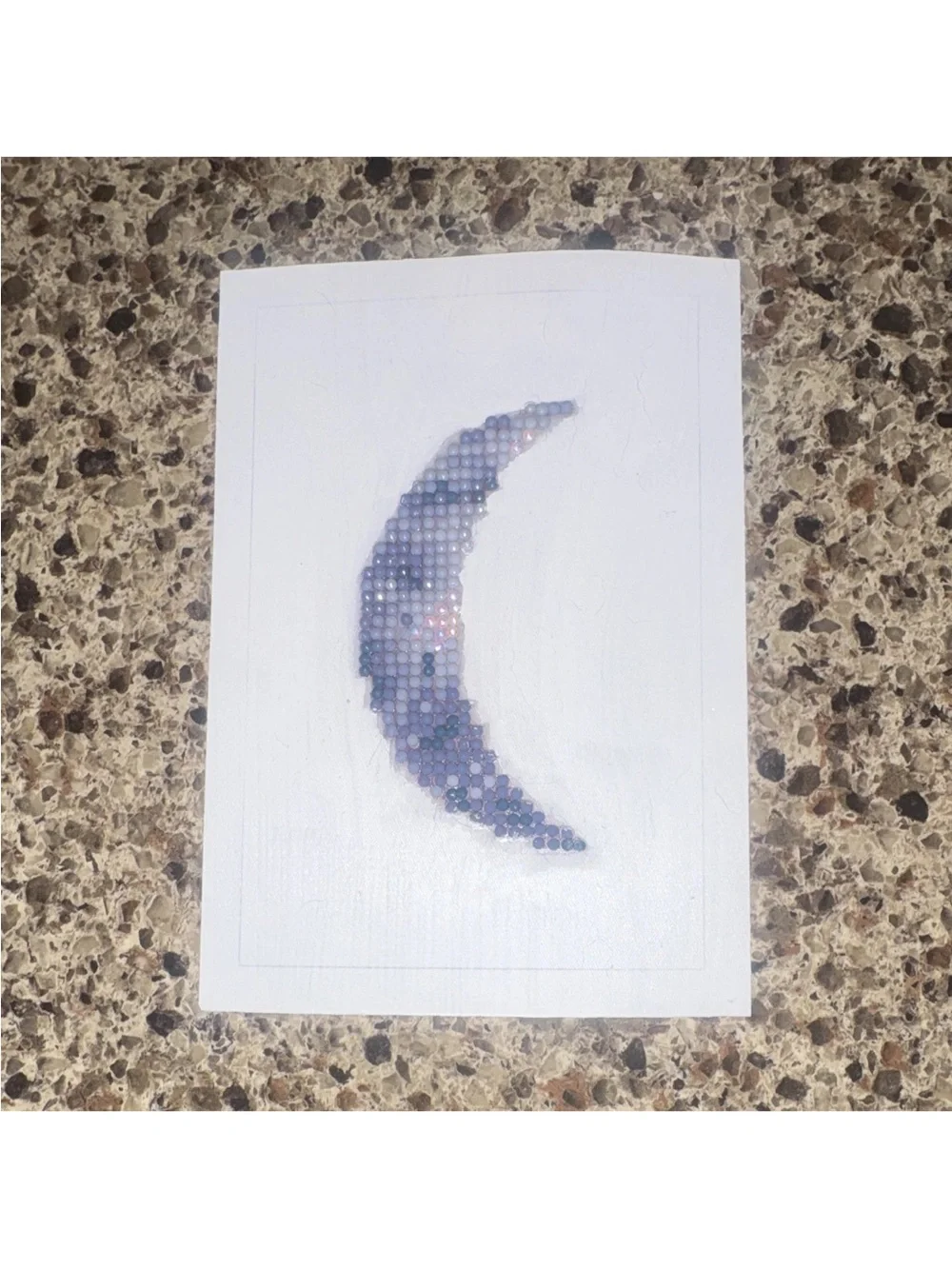 Moon Crescent Mosaic Diamond Wall Art — Iridescent Purple Blue